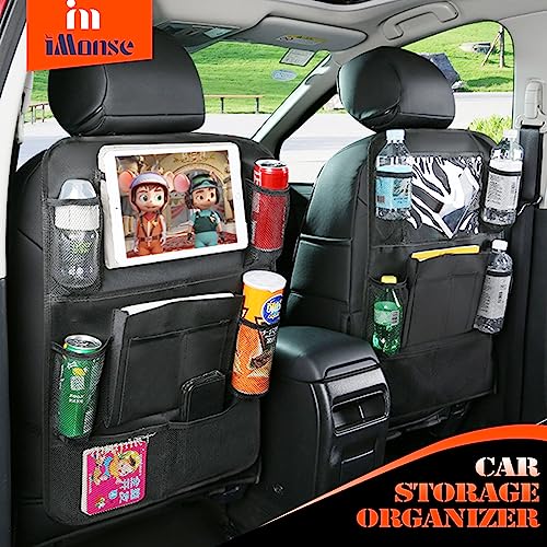 Image of Car Backseat Organizer Waterproof and Durable Car Seat Organizer, baby travel essential with 9 Storage Pockets 2 Pack, Black