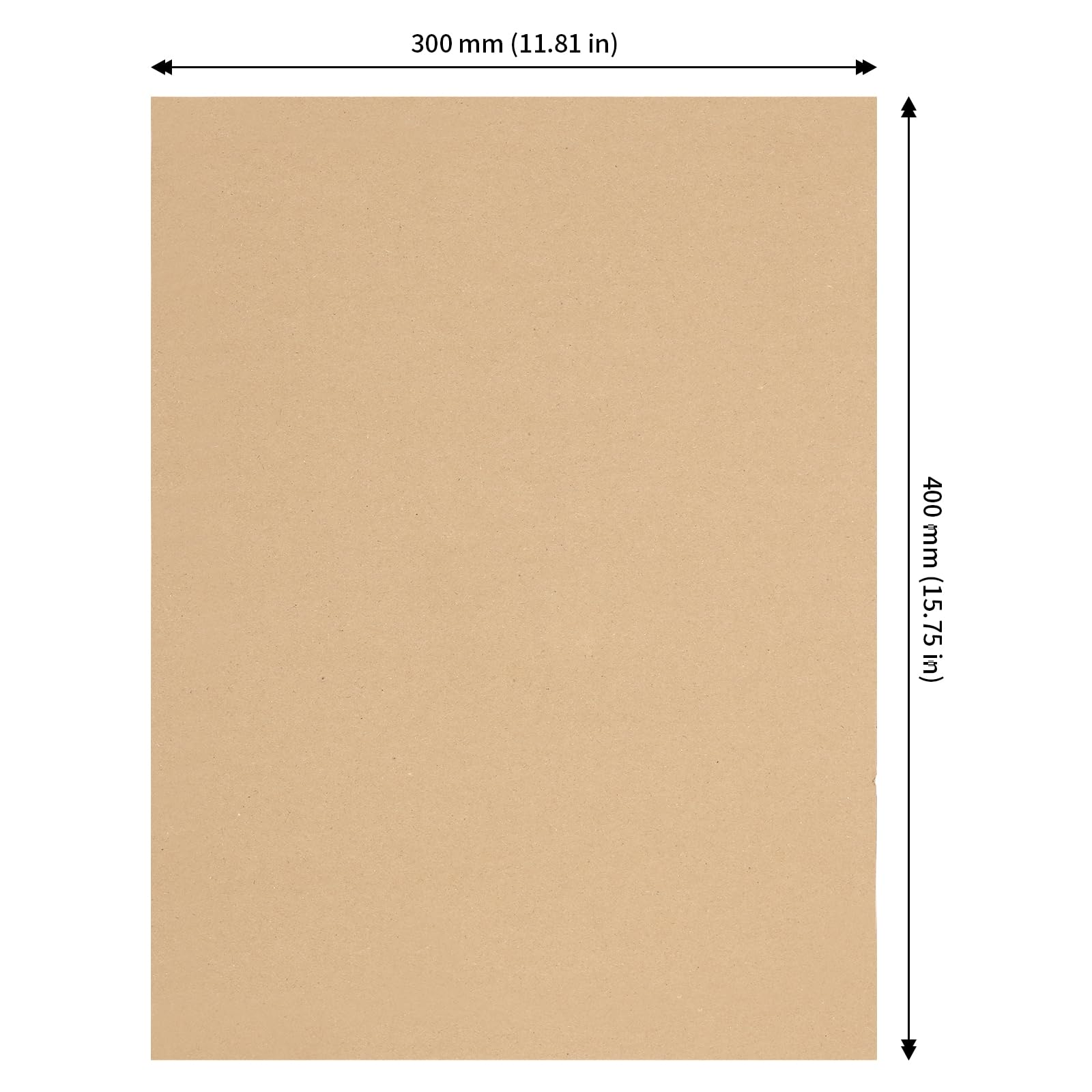 JAPCHET Lot de 50 feuilles carton ondulé marron A3 30 x 40 cm