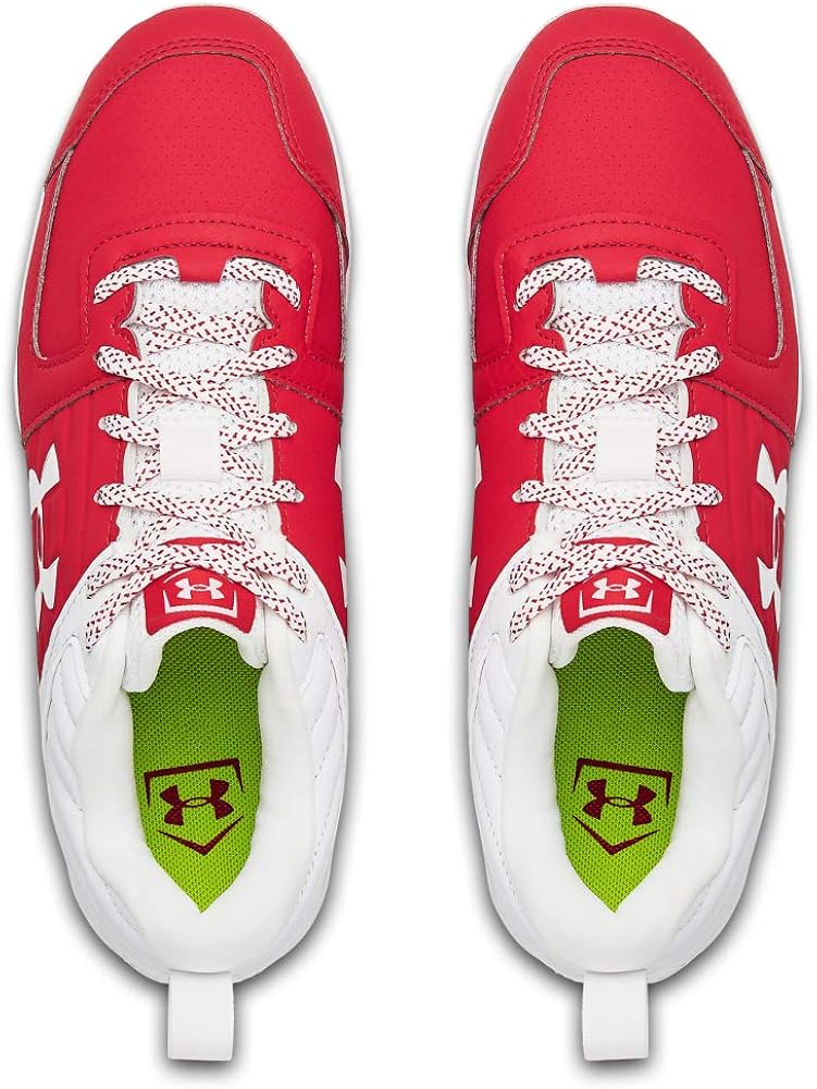 Under Armour Boy's Leadoff Low Rm Jr. Baseball Shoe Red (600)/White 6 Big Kid