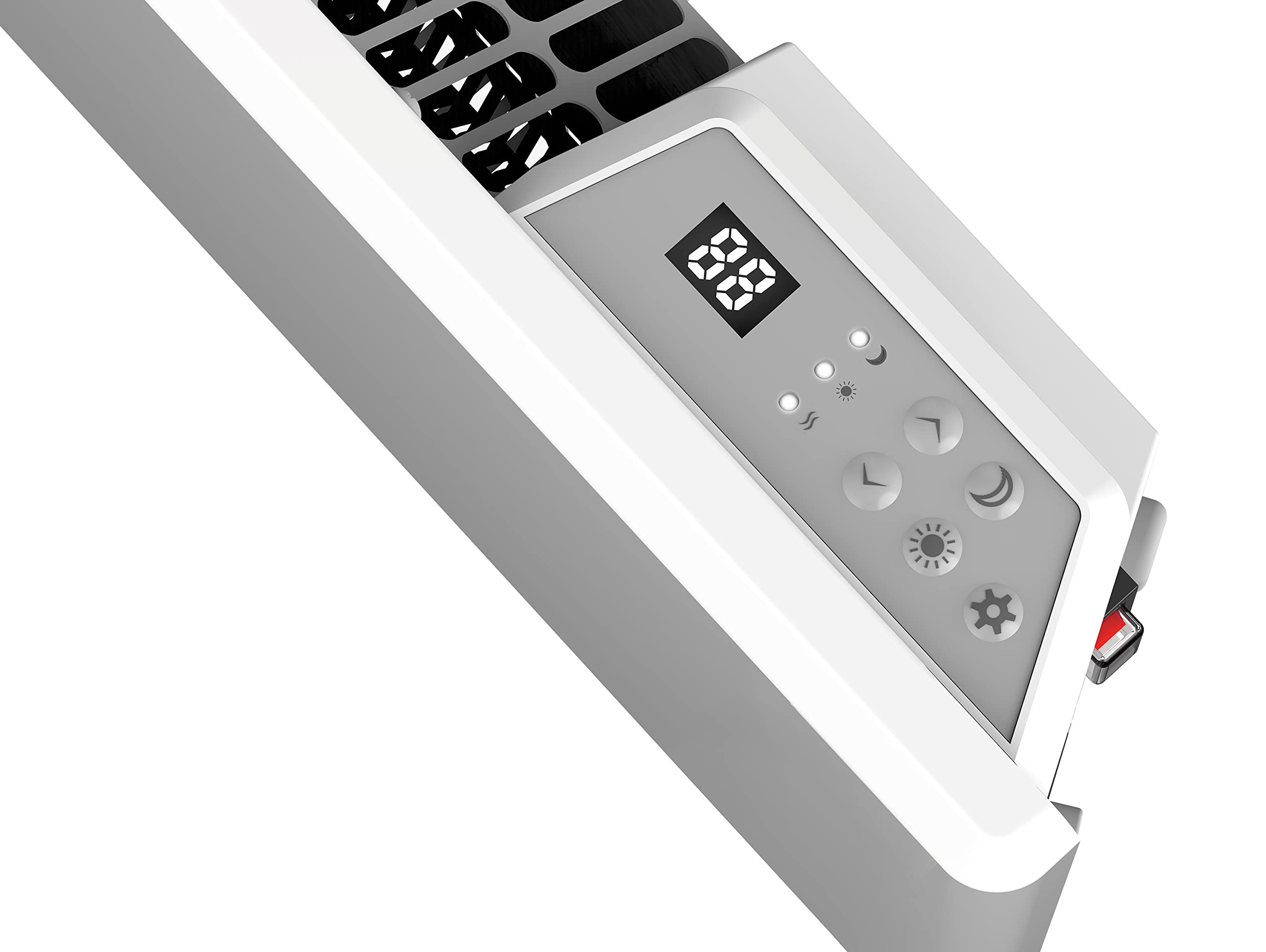 PUR LINE | Radiador Eléctrico 1500W con Panel de Cristal Blanco y Control WiFi PANEL GLASS - Calefactor Bajo Consumo con Control Digital por App, Emisor Térmico Silencioso