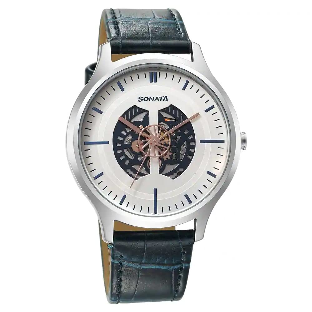 Sonata Unveil Quartz Multifunction Silver Dial Leather Strap Watch for Men-7140SL06 (B0BZPTF5WY) Amazon Price History, Amazon Price Tracker
