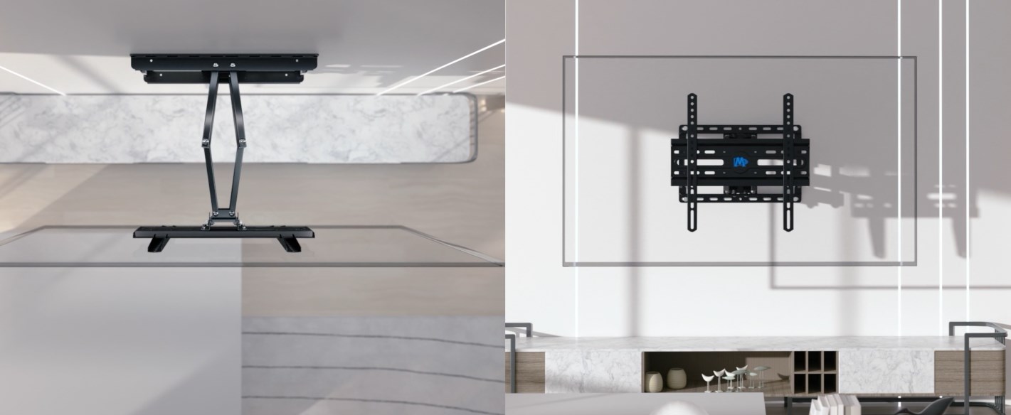 Mounting Dream TV Wandhalterung Schwenkbar Neigbar Fernseher Wandhalterung Doppel Arm Halterung für die meisten 26-65 Zoll LED, LCD, OLED, Plasma TVs mit VESA 75x75-400x400mm bis zu 45kg