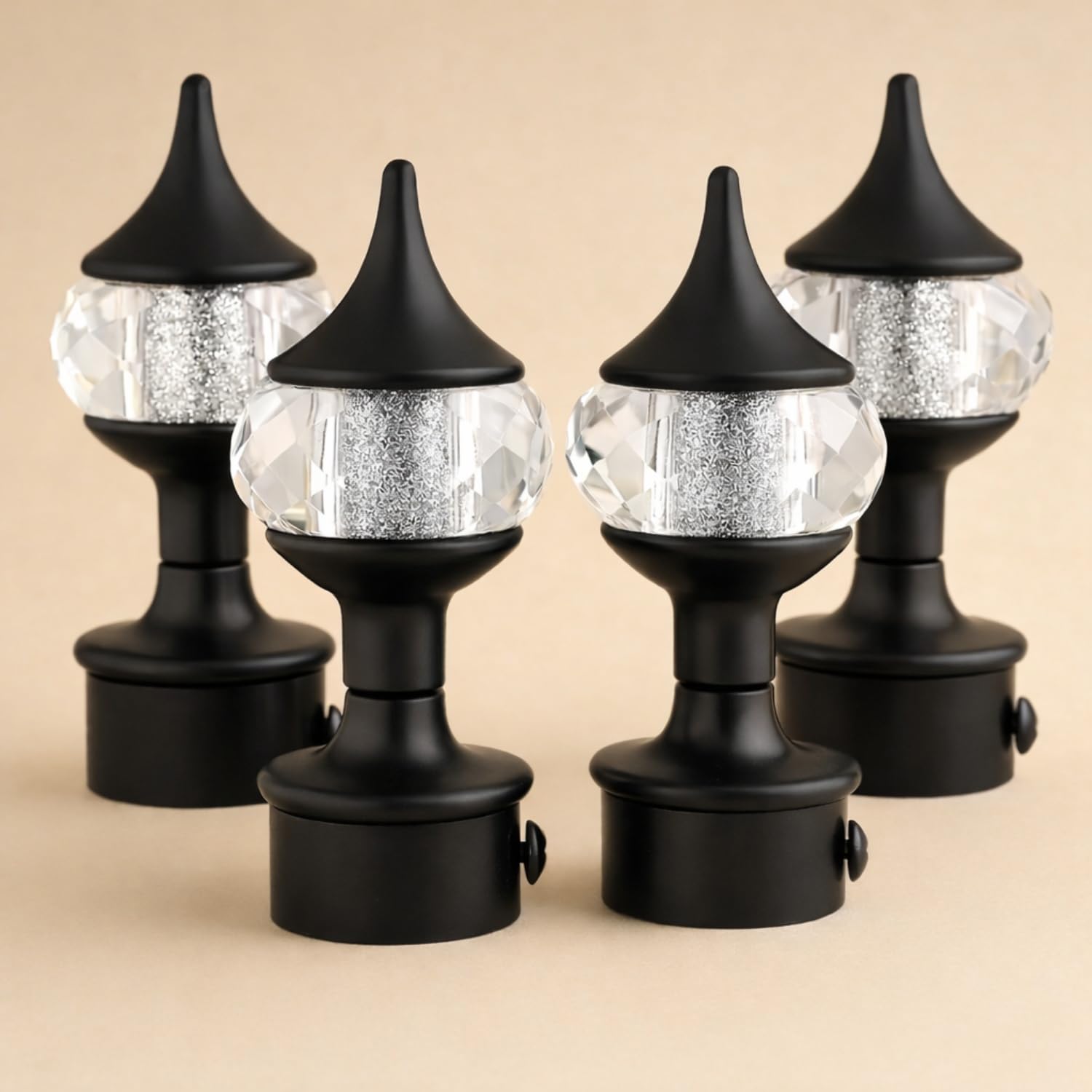 Elite Premium Chrome Silver Diamond 1 Inch Curtain Rod End Cap – Elegant Decorative Rod Finial for Window Drapes, Smooth Finish, Durable & Stylish, Perfect for Home & Office Décor 4pcs (Chrome Silver) — Amazon image 11