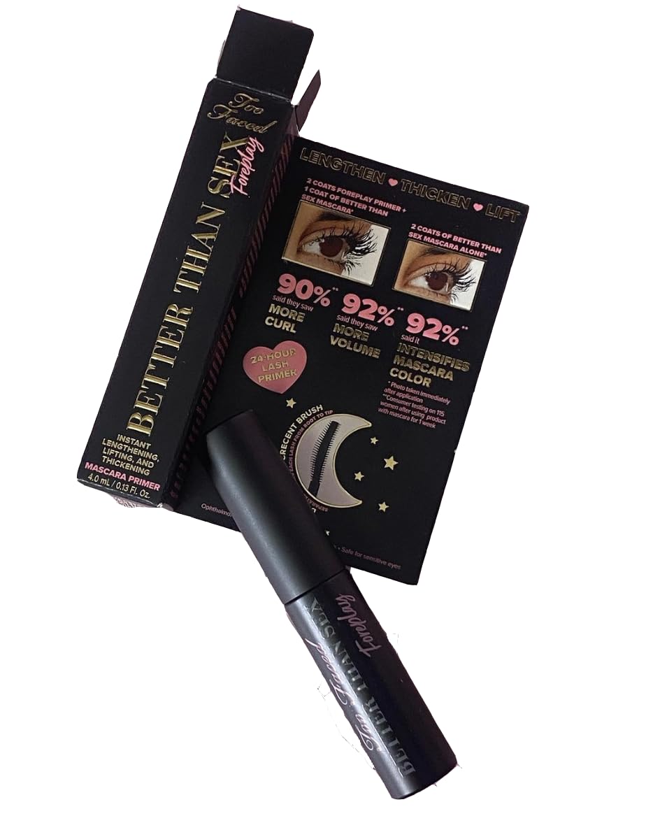 Too FacedBetter Than Sex Mascara Primer | Waterproof Mascara Primer, Long Lasting + Volumizing, Travel Size, 0.13 Fl Oz, Black