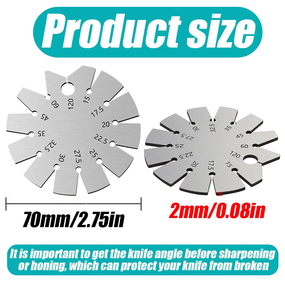 2 Pcs Stainless Steel Bevel Angle Gauge, Ax Angle Gauge, Measure 15-120 Degree for Measuring Knife Angle
