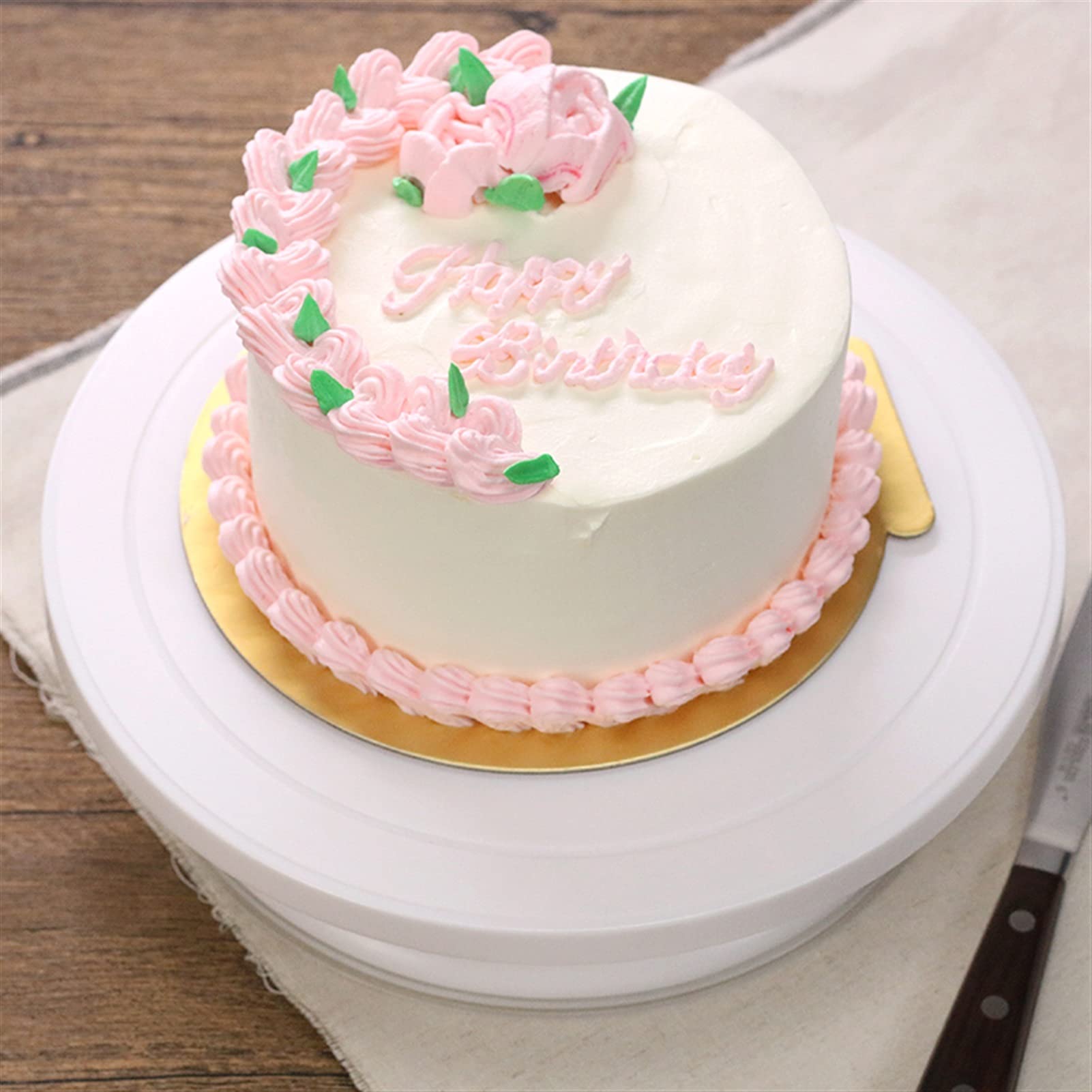 Gramofon do ciasta 25 cm plastikowy tort obrotowy stół DIY ciasto narzędzie do pieczenia ciasto stojak ciasto obrotowy ciasto dekoracja tort narzędzie do pieczenia obracanie ciasto stojak na ciasto (kolor: antypoślizgowa gramofon)