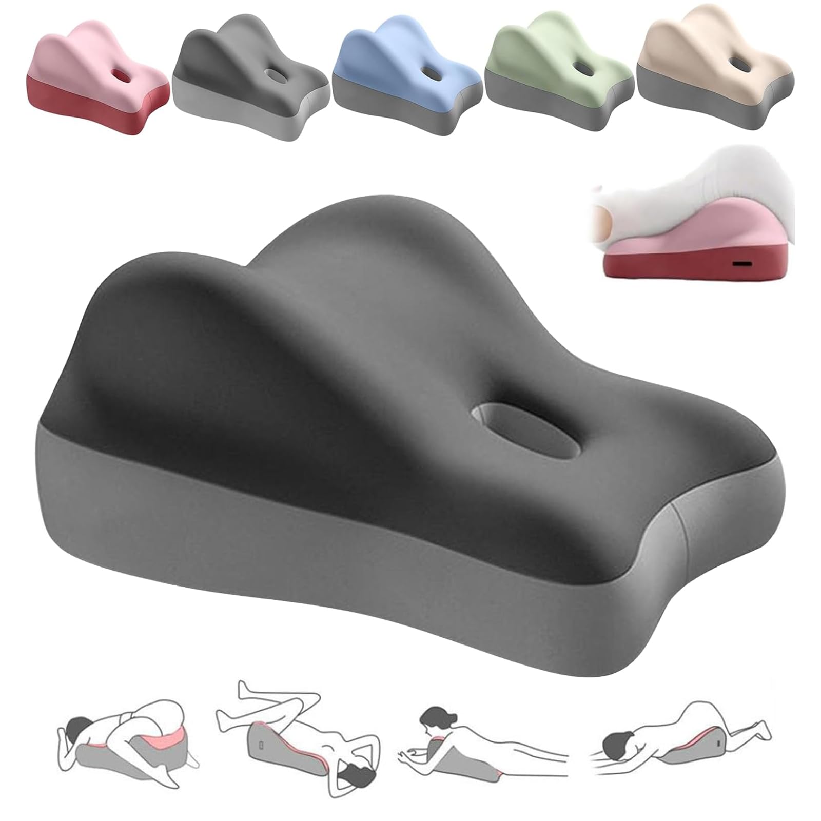Smilamo Sweet Surrender Couples Pillow,2025 New Butt Cushion for Couples,Couples Pillow for Intimacy,Wedge Pillow Memory Foam, Recovers After Impact, Provides Intimacy Support (Black)