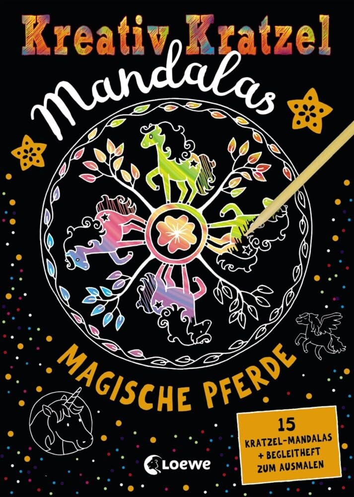 Kreativ-Kratzel Mandalas - Magische Pferde: Beschäftigungsbuch für Pferdefans und Kinder ab 5 Jahre