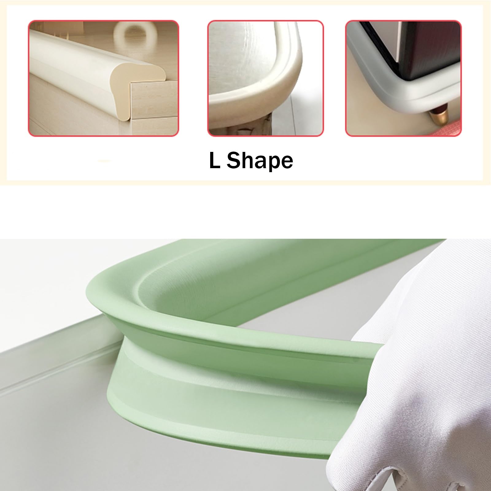 Protezioni for Bordi Mobili in Schiuma Morbida Ad Alta Resistenza, Protezione di Sicurezza for Mobili, for Mobili di Diverse Dimensioni, Adatte for Casa, Cameretta dei Bambini(Green,6M)
