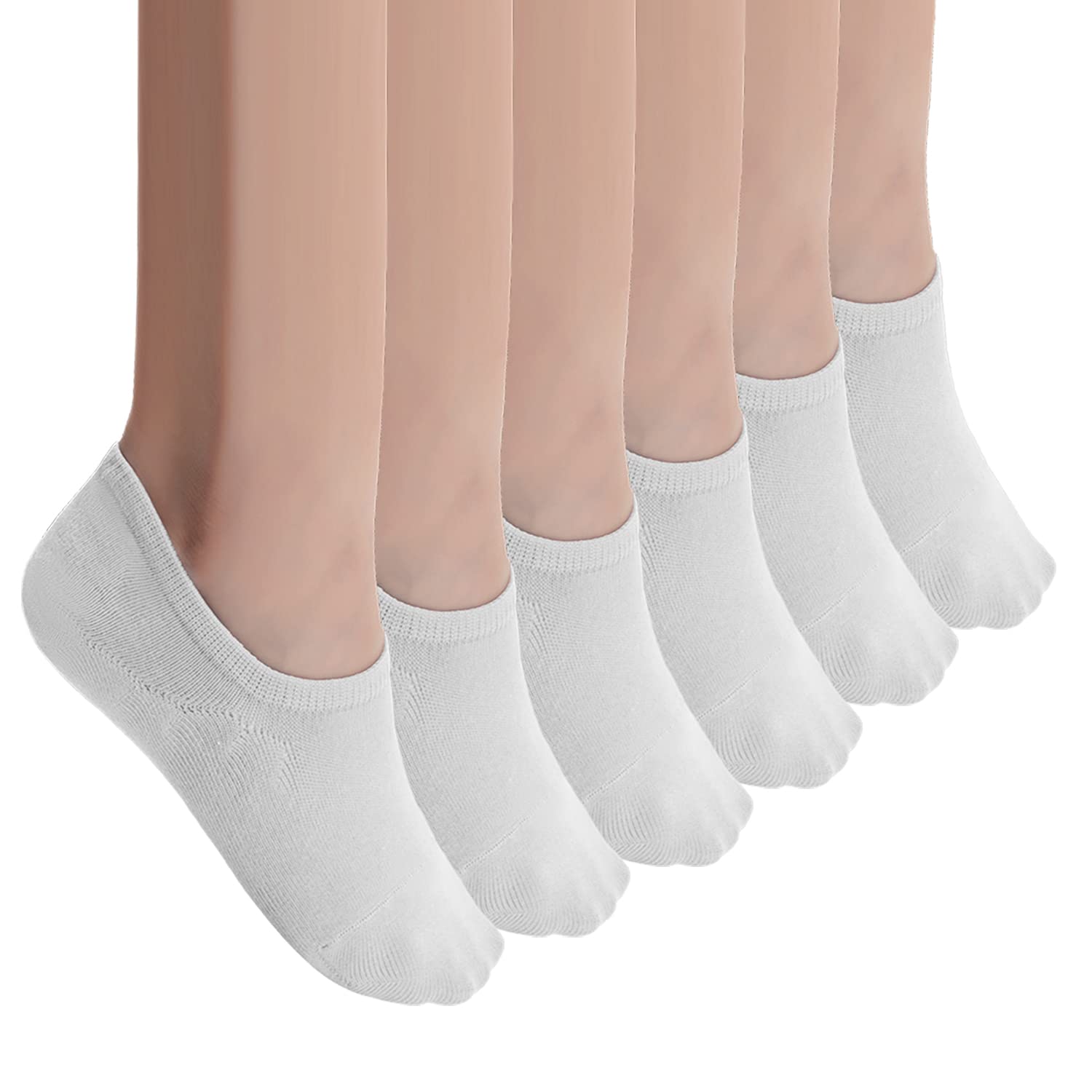 YONOJUAE No Show Socks for Women Size 4-7 Invisible Low Cut Cotton Breathable Liner Socks With Non Slip Grips