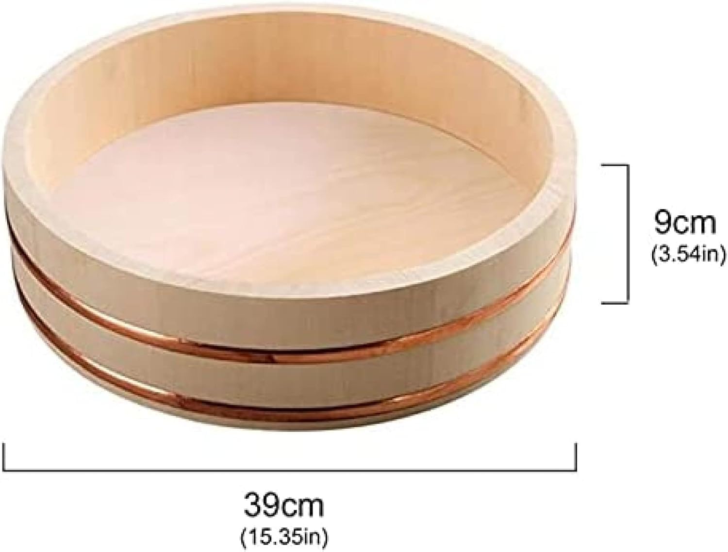 Cuenco de arroz para sushi, recipiente de mezcla de madera, 30 cm, artículos de cocina para preparación de sushi