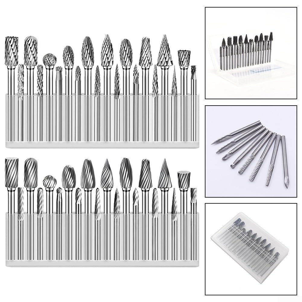 Set 20 Frese Rotanti Carburo Acciaio per Metallo Set 20 Frese(Double Grained)