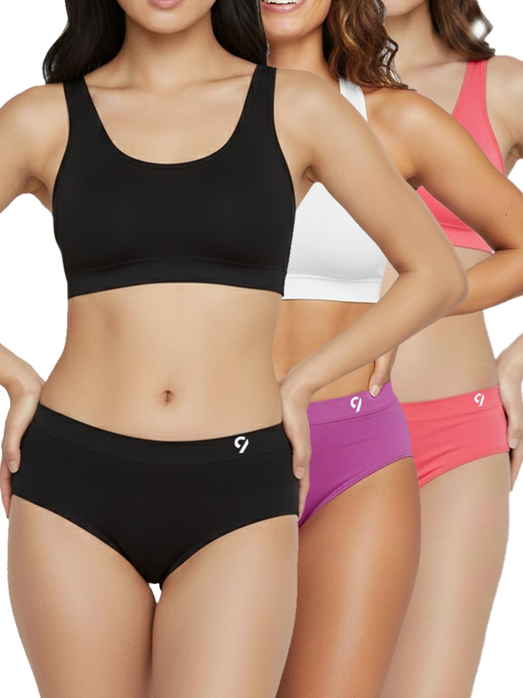 c9 airwear Pack of 3 Women’s Seamless Bikini 4-Way Stretch & Moisture-Wicking Fabric Multicolour-picture-21