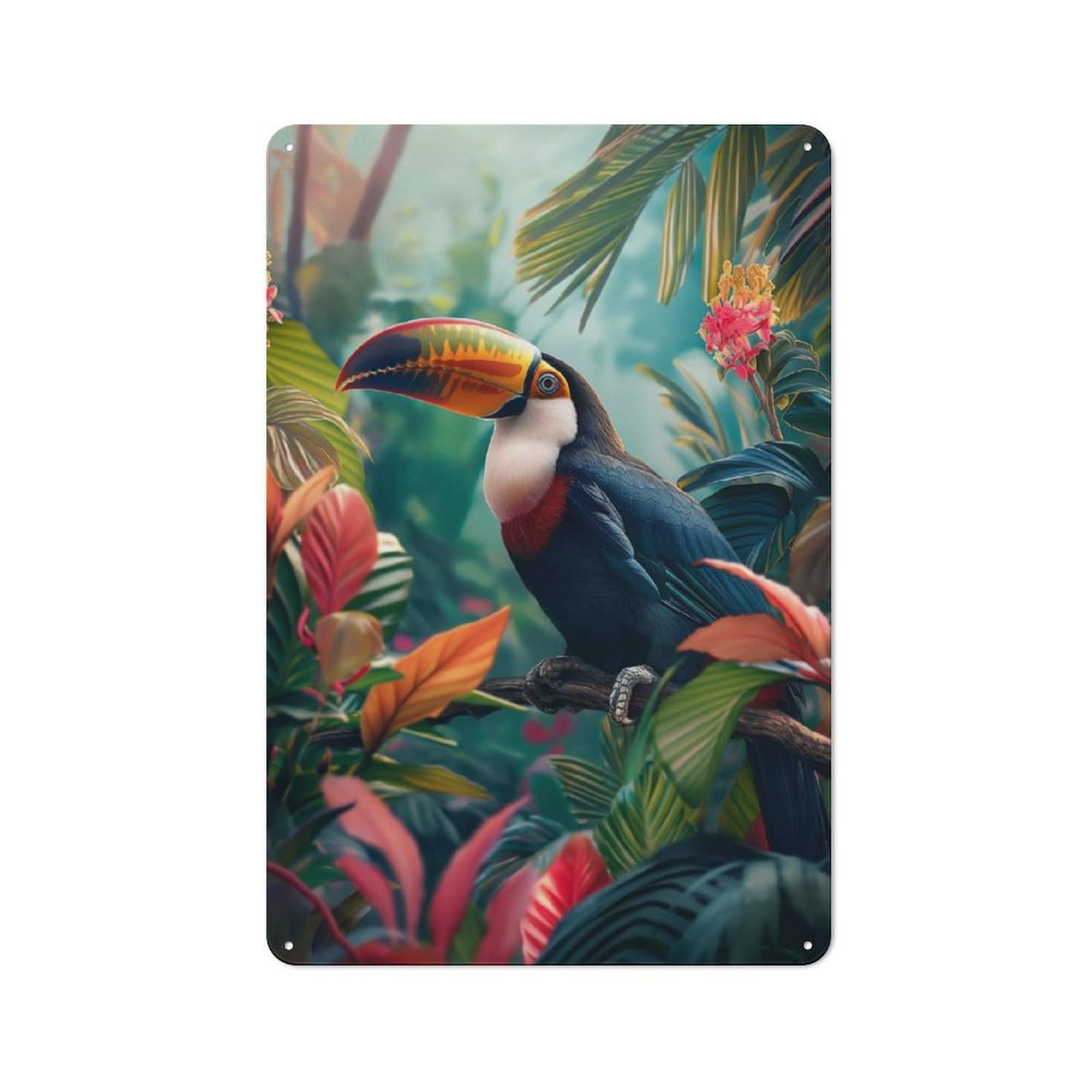 Junmoney Toucans Perch Vintage Tin Sign 30X20cm For Dining Room Or Kitchen, Suited To Dining Room Decor Fans