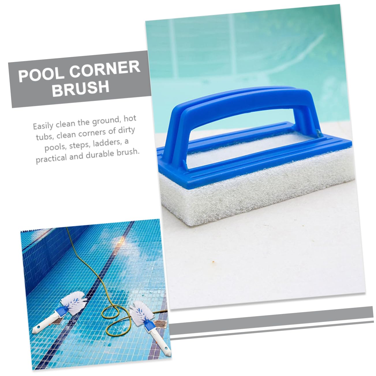 VANZACK 2 Cepillos De Limpieza para Piscina Cepillo para Azulejos y Bordes Prácticos y Duraderos