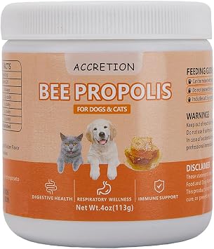 Accretion Bee Propolis for Dogs and Cats, 4oz, Dental Defense & Respiratory Health, Supports Seasonal Immunity & Immune System, Natural Oral Care Supplement for Fresh Breath & Gum Comfort