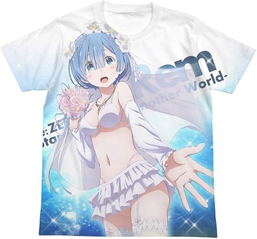 Amazon Co Jp Re ゼロから始める異世界生活 ウェディング レム フルグラフィックtシャツ ホワイト Xlサイズ 服 ファッション小物