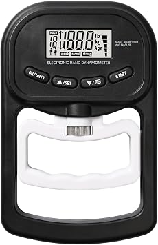 Grip Strength Tester, Hand Grip Dynamometer, 396 Lbs/180 Kg, LCD Display, Data Storage, Adjustable Grip, Can Memorize 19 User Data, Used For Training Data Progress Observation