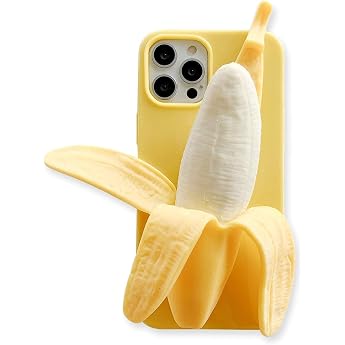 Cute Case for iPhone 13 Unique Kawaii Case Cartoon Banana Soft Silicone Rubber Shockproof Protective Case Cover for iPhone 13