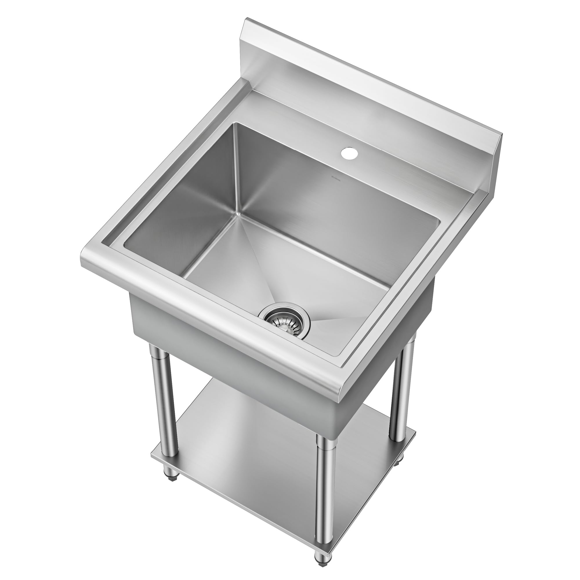 Photo 1 of KRAUS Standart Pro 24” 18-Gauge Stainless Steel Single Bowl Freestanding Commercial Style Laundry Utility Sink, KHS231-24