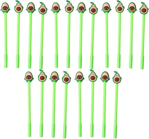 NUOBESTY Bolígrafo de gel de aguacate con tinta negra, bolígrafos de punta redonda con forma de fruta, punta extrafina de 0.020 in, bolígrafos de