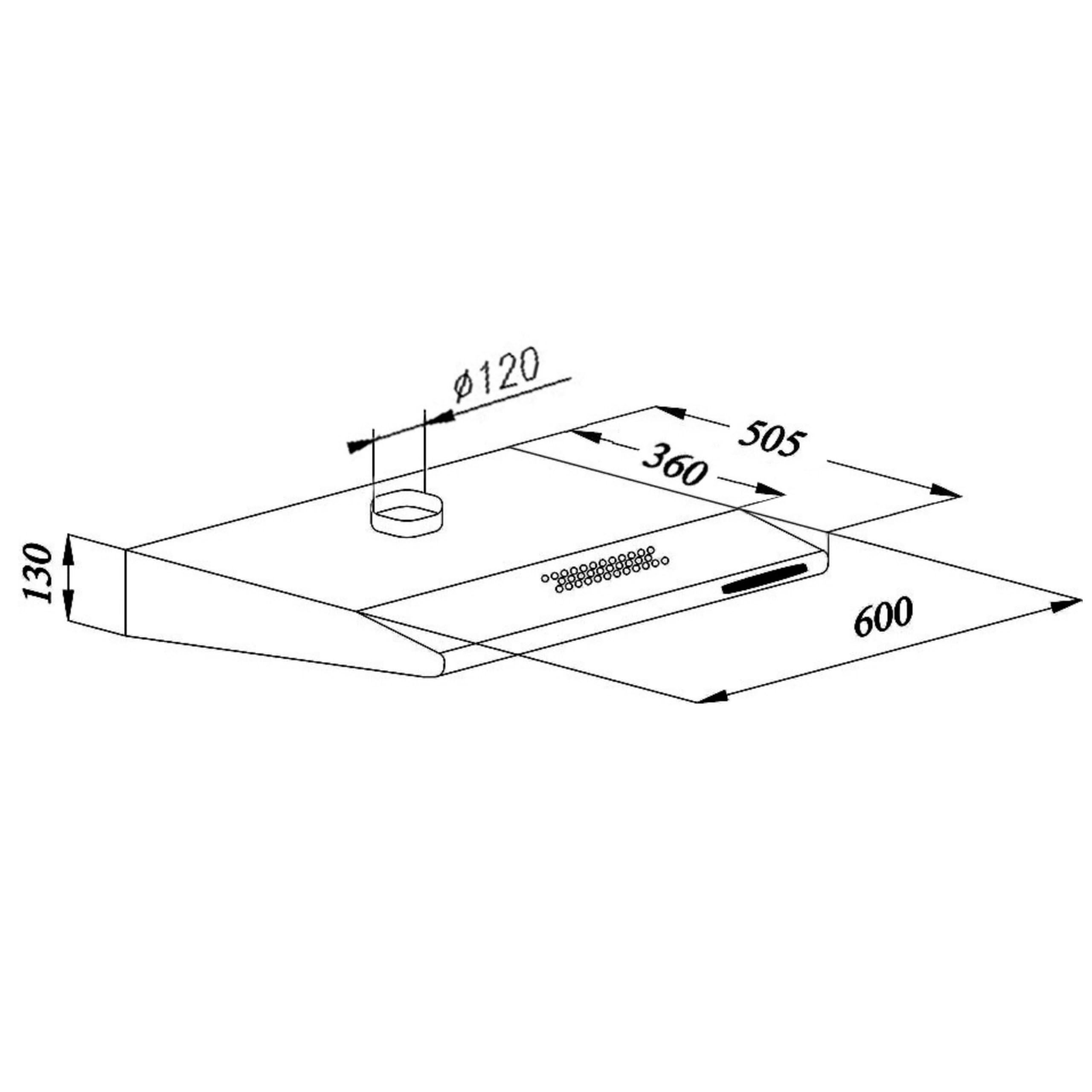 Amica UH 17010-4 E Unterbauhaube / 60 cm breit/Abluft- /Umluftbetrieb/Slider/ 3 Leistungsstufen /53dB/ [Energieeffizienzklasse C]