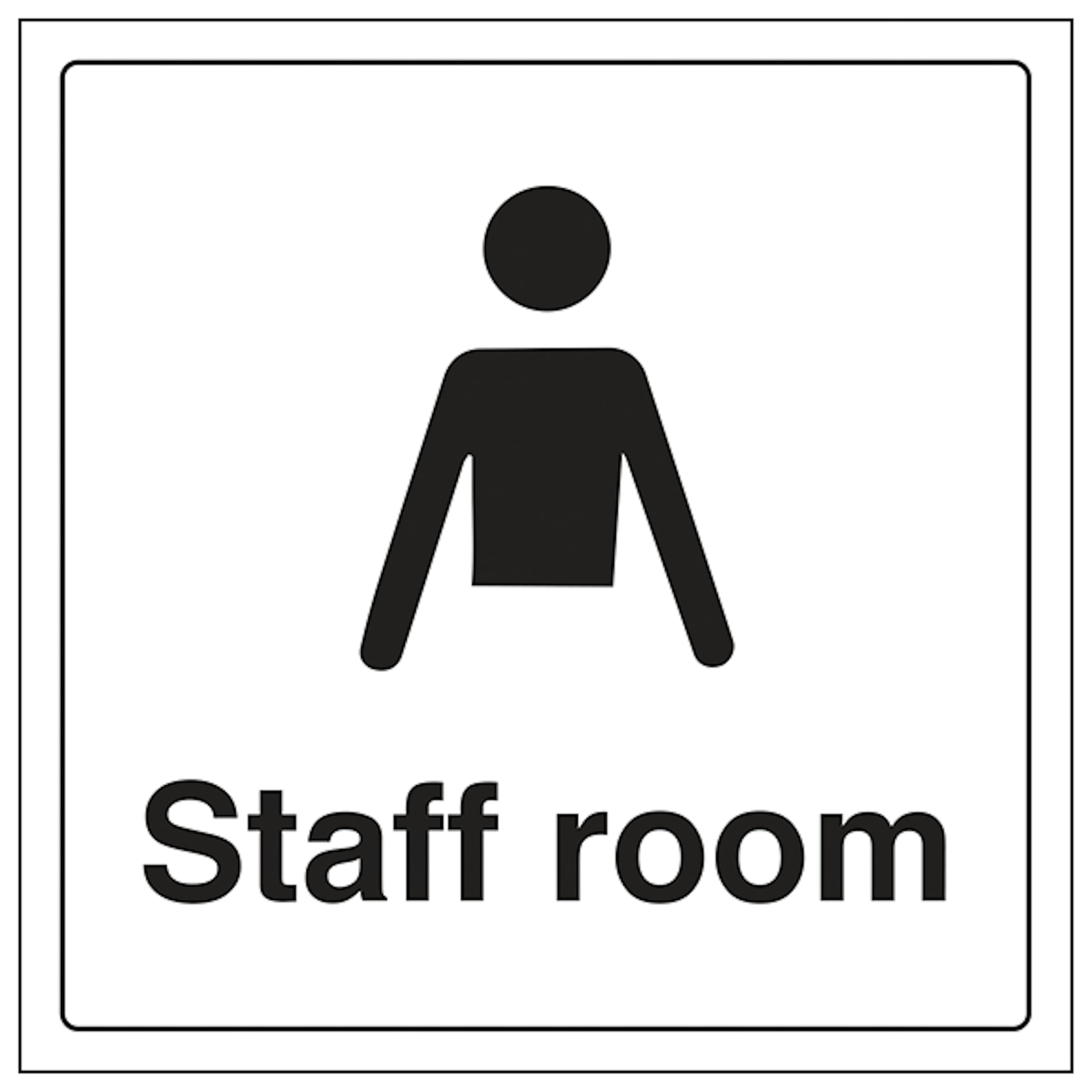 V Safety Staff Room 200 x 200 mm - 2mm Super-Tough Rigid Plastic Safety Sign