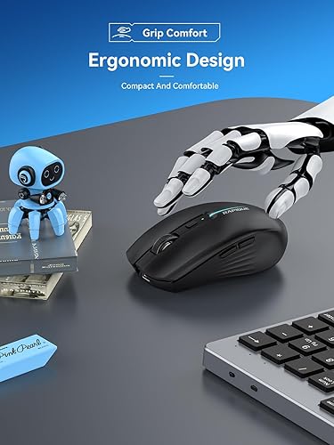 Miniatura 2 de Ratón inalámbrico Bluetooth (BT1BT2+USB) Trimodo de alto rendimiento, recargable, clic silencioso, compatible con múltiples dispositivos para