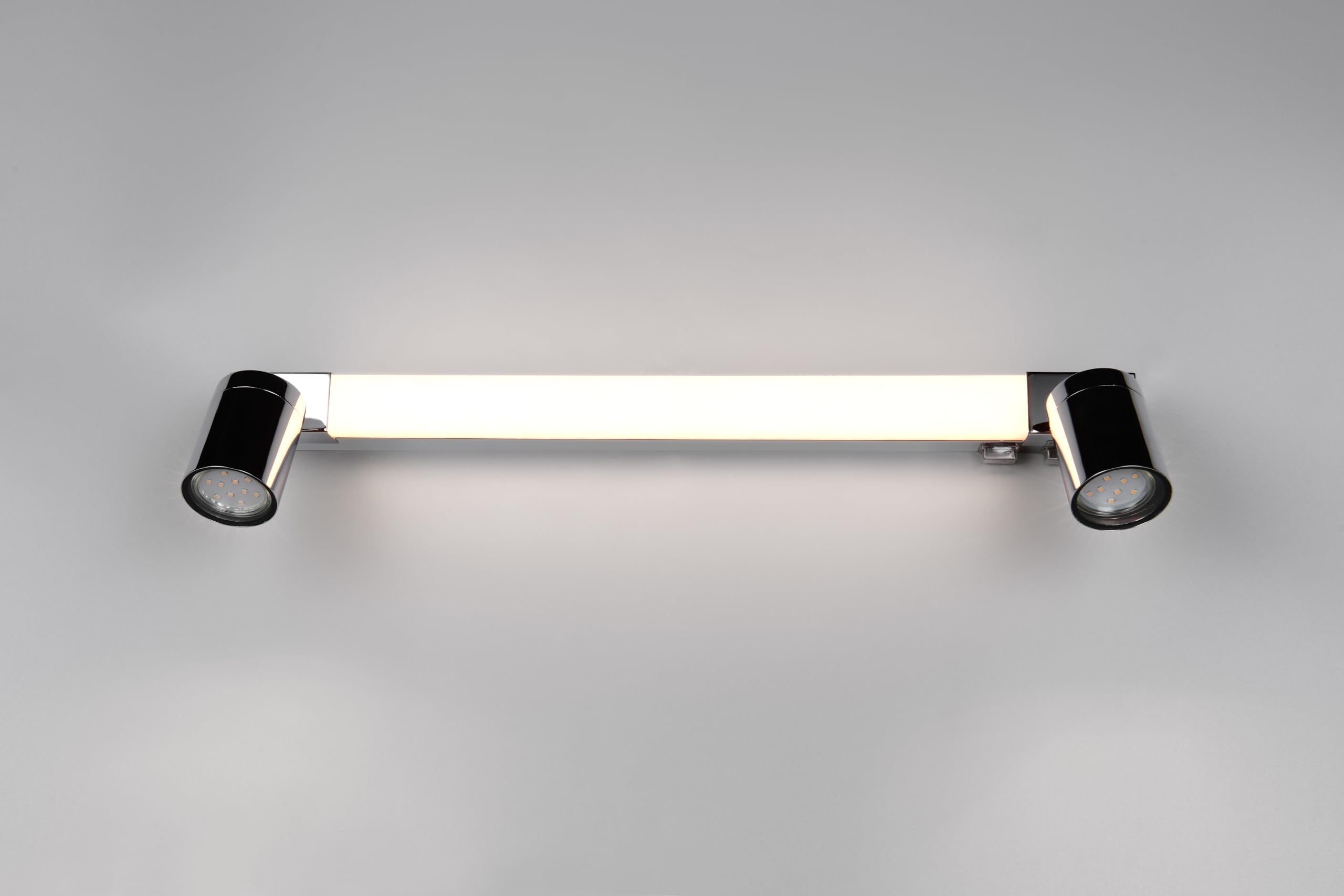 Trio Leuchten Aplique de baño LED ENRICO 281470306, metal cromado, 6,5 vatios LED, excl. 2x GU10, color de luz ajustable