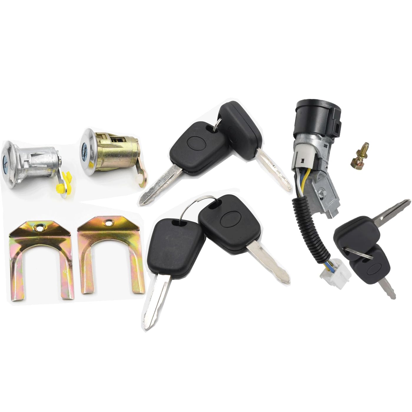 9170.Y8 Cilindro cerradura de puerta 1608746380 compatible con Citroen C1 Peugeot 107 Toyota Aygo Juego de bloqueo del CILINDRO N0501412 N0502200
