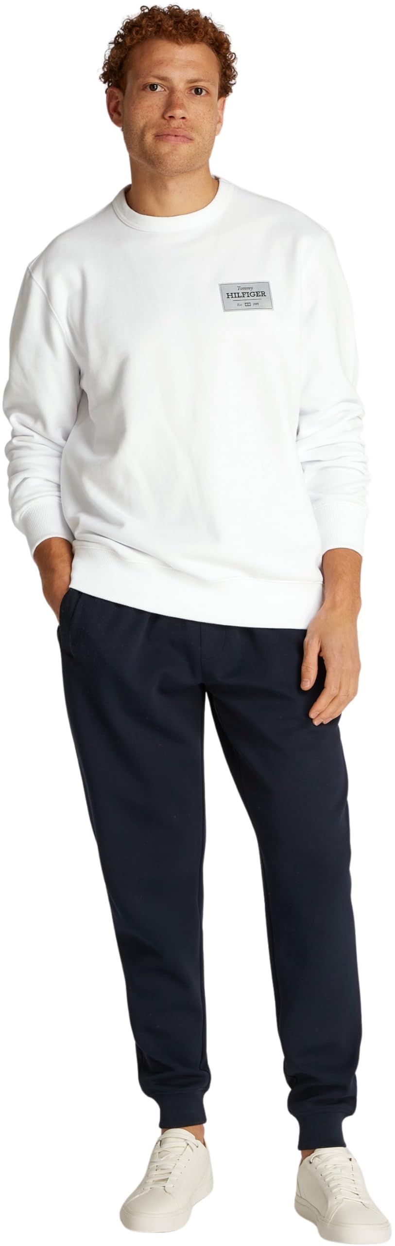 Tommy Hilfiger Uomo Felpa Monotype Label Scollo Rotondo