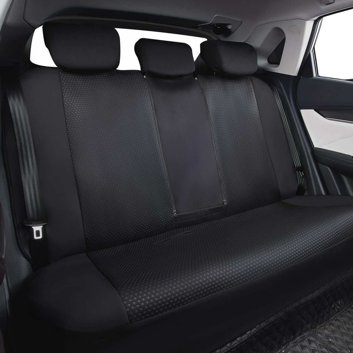 Flying Banner Neoprene Rear Bench car seat Covers car seat Protectors Split 40/60 60/40 (Solid Black, Neoprene)