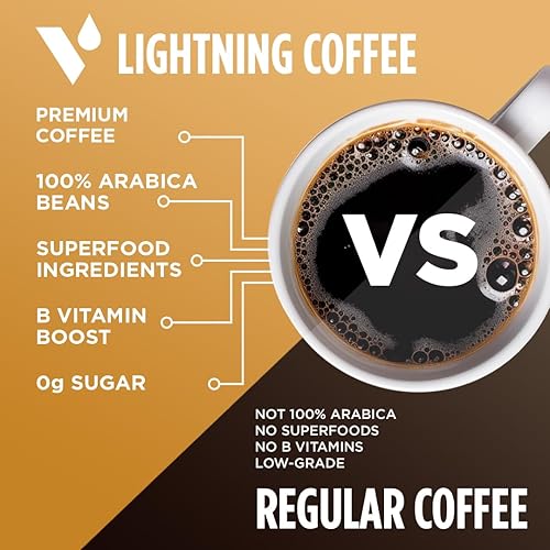 Miniatura 6 de Cápsulas de café VitaCup Lightning, para la memoria y el enfoque con el doble de cafeína, grano de café verde, vitaminas B, D3, café tostado oscuro
