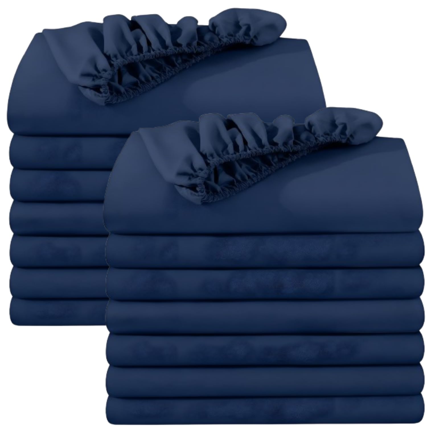 BedLooms Super King Fitted Sheet 16 Pack – Navy (180x200cm) up to 25cm Deep Bed Sheets