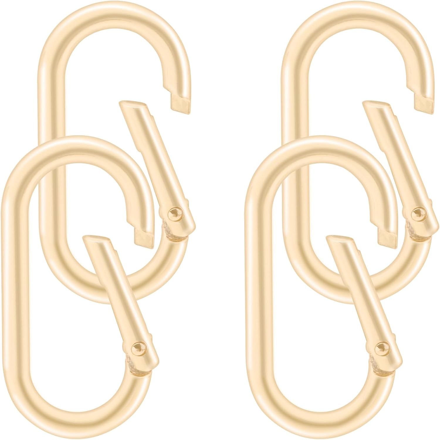 4 Pack Light Gold Spring Oval Ring Clip, BENACES Zinc Alloy Spring Key Ring Hook Snap, 1.97 inch O-Ring Mini Metal Keychain Purse Carabiner Clips, for Keys Purse Bag Pet Leash, DIY Projects - Image 8