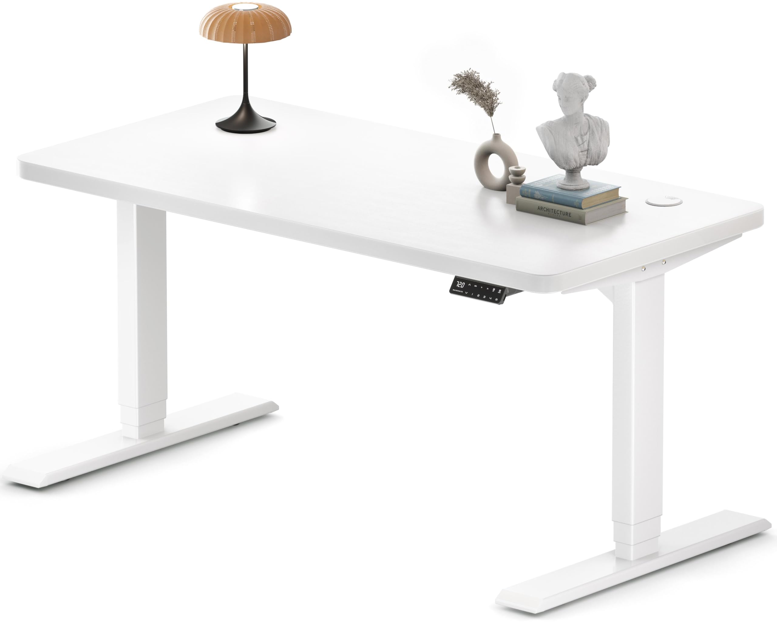 MAIDeSITe Height Adjustable Electric Standing Desk Dual Motors 3 Legs with Automatic Memory and Intelligent LED Display, 140 * 70 * 2.5 Stand Up Desk S2 Pro Plus
