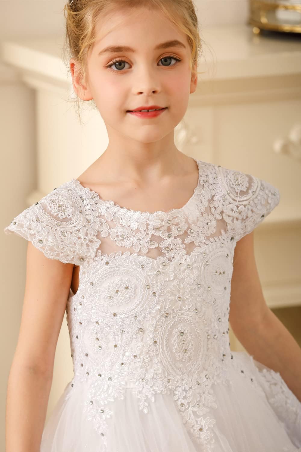 Abaowedding Beaded Lace Appliques Flower Girl Dress First Communion Ball Gown Kids Pageant Prom Dresses - Image 5