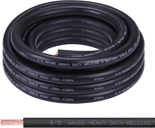 Miniatura 38 de Cable de Batería Calibre 2/0, 10 Pies Rojo + 10 Pies Negro 2/0 AWG Cable de Alambre de Soldadura de Cobre Puro, para Automotriz, Batería, Solar y 10