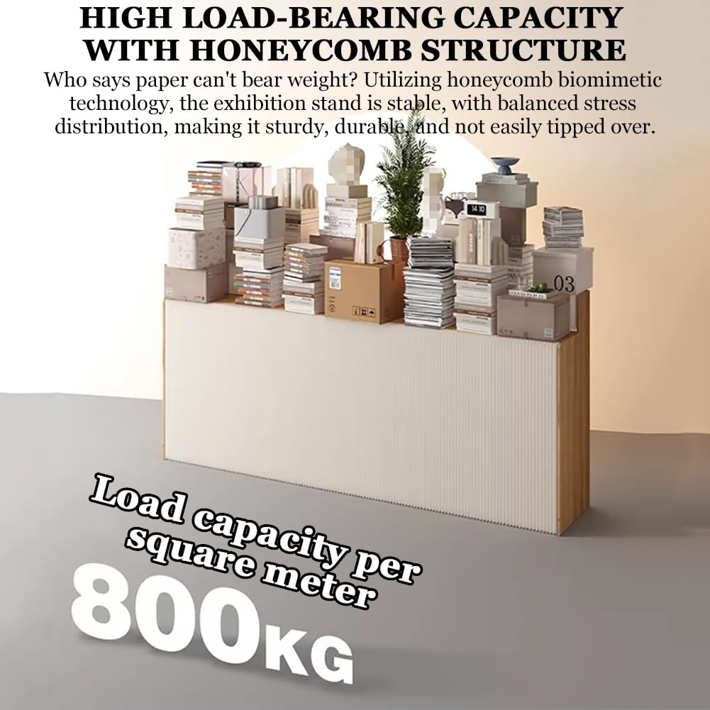 Bancone/Tavolo Espositivo Pieghevole Due in Uno, Espositore per Negozi A Doppio Strato, Espositore per Artigianato, Tavolo Espositivo Pieghevole Commerciale,L100×w61×h118cm