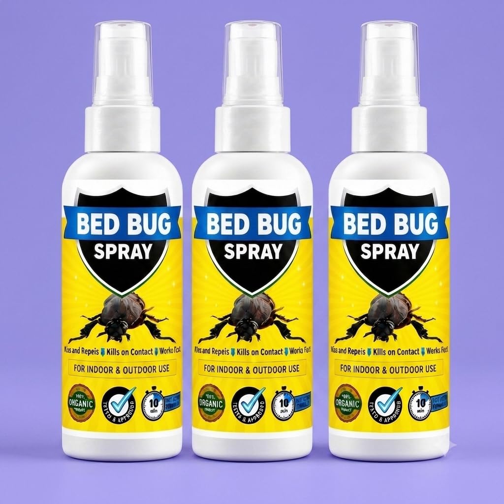 Natural BedBug Spray 100ml | Powerful Bed Bugs Repel Spray for Bed, Mattress & Furniture | Organic Khatmal Repellent for Home | Odorless Herbal Pest Control PACK OF 03-image-7