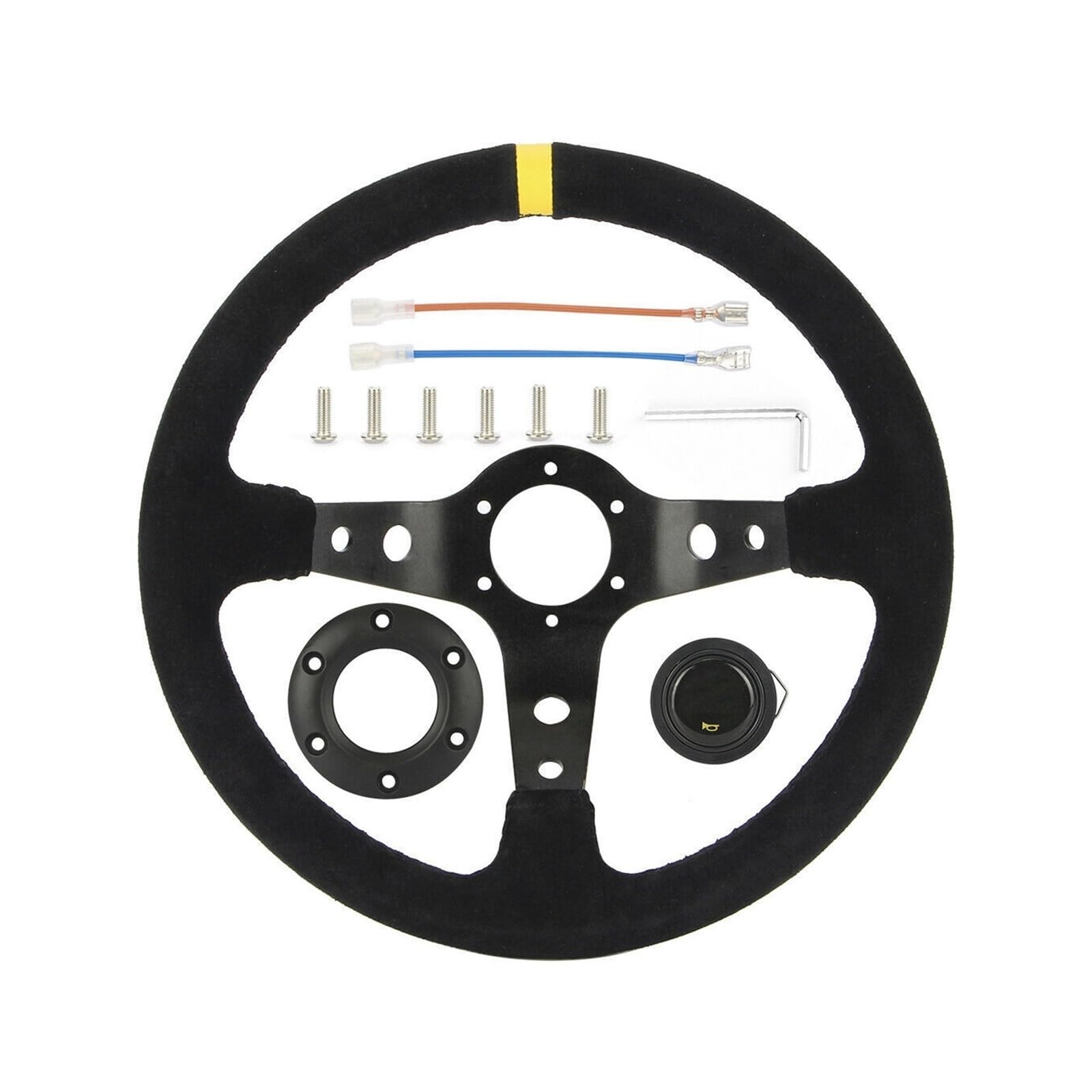 Xuanqingyi Store 350mm 14 Pollici Volante for Auto Drift Racing Game Volante Universale 70mm PCD Compatibile con Logitech G29 G920 G923