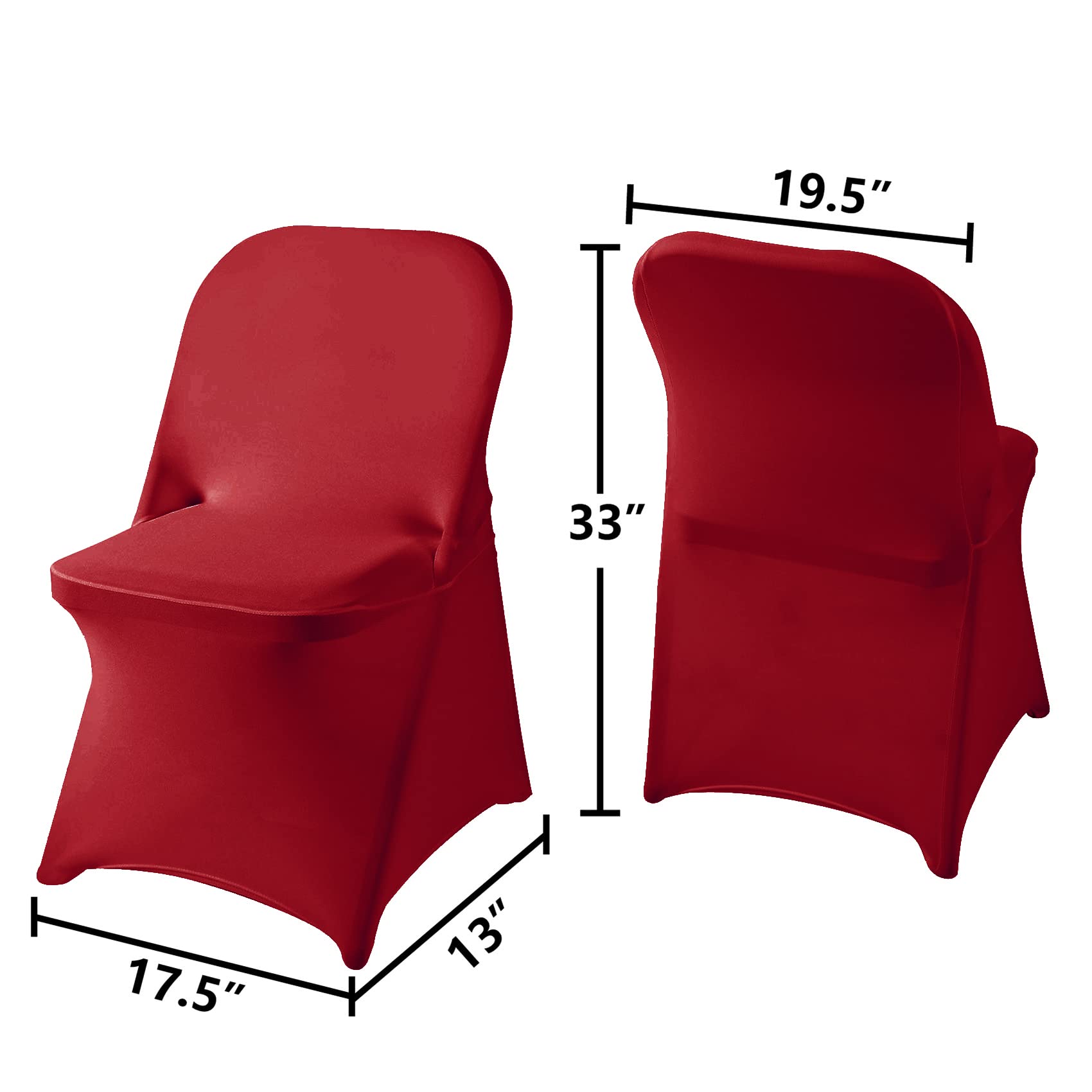 Ascoza 20 Pack Red Spandex Folding Chair Covers in Stretch Washable Fabric for Wedding, Party,Holidays,Celebration and Other Special Events