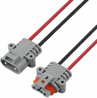 Waterproof 50A Battery Quick Connector, Anderson Jumper Cable Plug Connector kit, Anderson Plug Connector Cable, Ip67 for Automotive, Recovery Winches and Outdoor Cable Connections(ADS 50A).