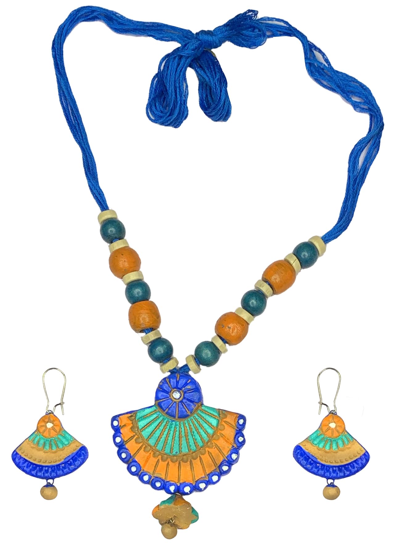 See full amazon price history chart for SharanyaD Terracotta Handmade Jewellery Set with necklace and earring, Womens Contemporary Terracotta Necklace - Terracotta Striped Pendant (Blue Green Orange) SharanyaD Terracotta Handmade Jewellery Set with necklace and earring, Womens Contemporary Terracotta Necklace - Terracotta Striped Pendant (Blue Green Orange) (B0CGVPR9FH) Amazon Price History, Amazon Price Tracker