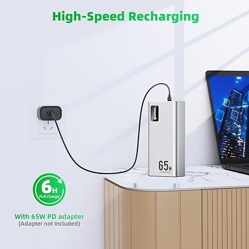 Miniatura 6 de Banco de energía de carga rápida de 50000 mAh, 65 W, cargador portátil USB C compatible con MacBook Dell, PD banco de batería externa compatible con