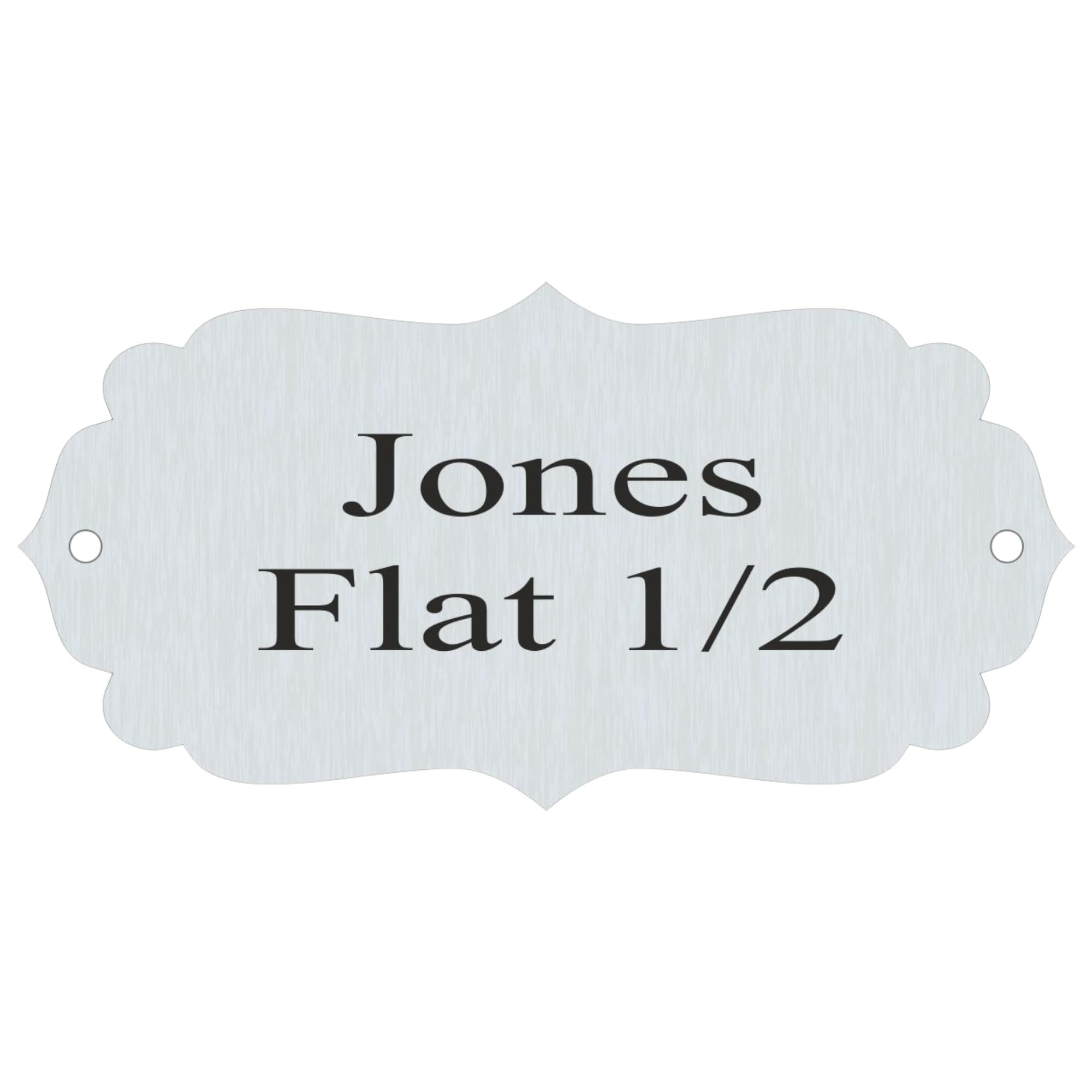 [Custom] Personalised Engraved Brushed Stainless Steel Door Name Plate Selection Of Shapes/Sizes Memorial Plate Bench Plaque Door Plate (PLT104 100mm x 50mm)