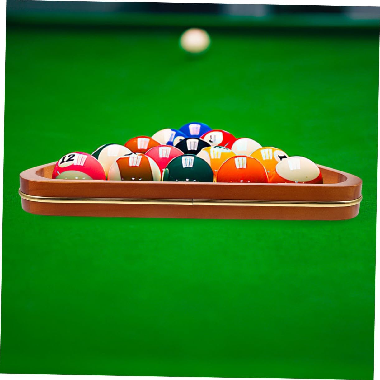 BESTonZON 2pcs Hardwood Billiard Balls Holder Triangle Rack Pool Cue Rack Pool Ball Snooker Fixing