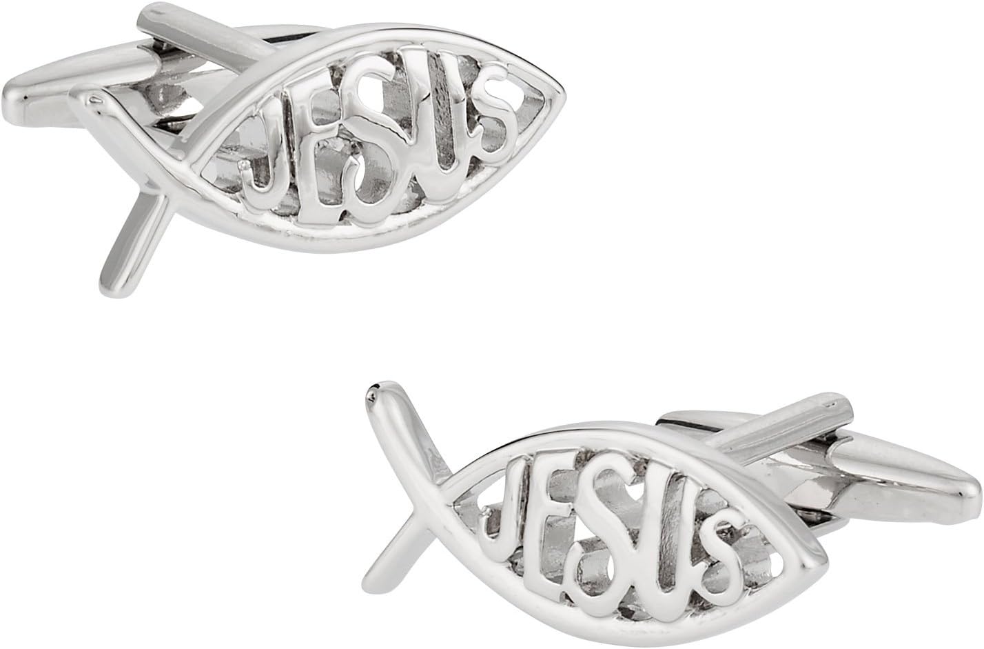Cuff-Daddy Religious Christian Ichthus Jesus Fish Cufflinks with Presentation Box
