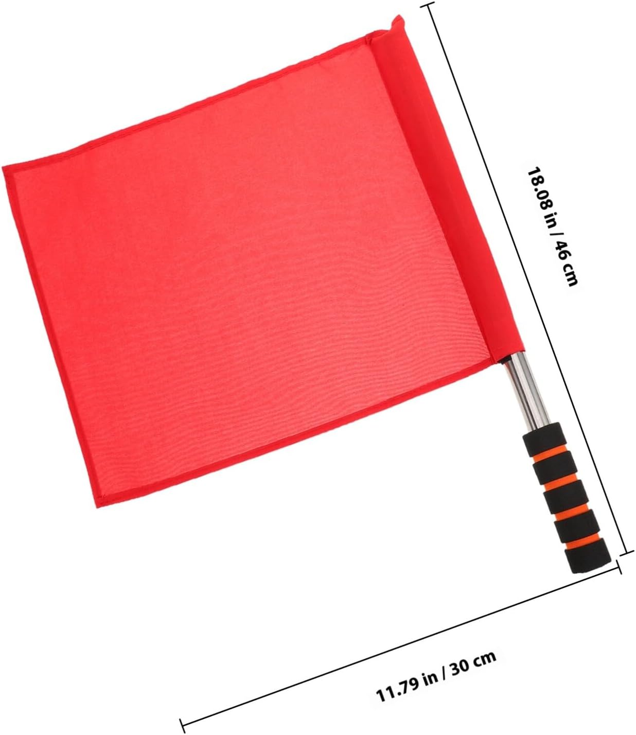 Mikinona Match Referee Flags 2Pcs Set, Traffic Commanding Hand Waving Flags Red and White for Sports Officials, Field Training and Race Signaling