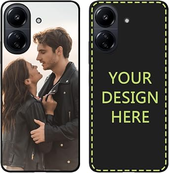 Custom Phone Case for Xiaomi Redmi 13C / Xiaomi Poco C65-6.74 inch,Personalized Picture Photo Logo Name Text Design Case,Customized Soft Slim Thin Cover, Customizable Gift for Xmas,Black